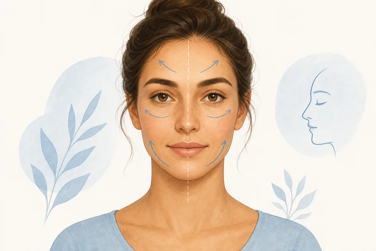 Editorial portrait showing relaxed facial muscles and natural left-right variation for a face symmetry exercises guide